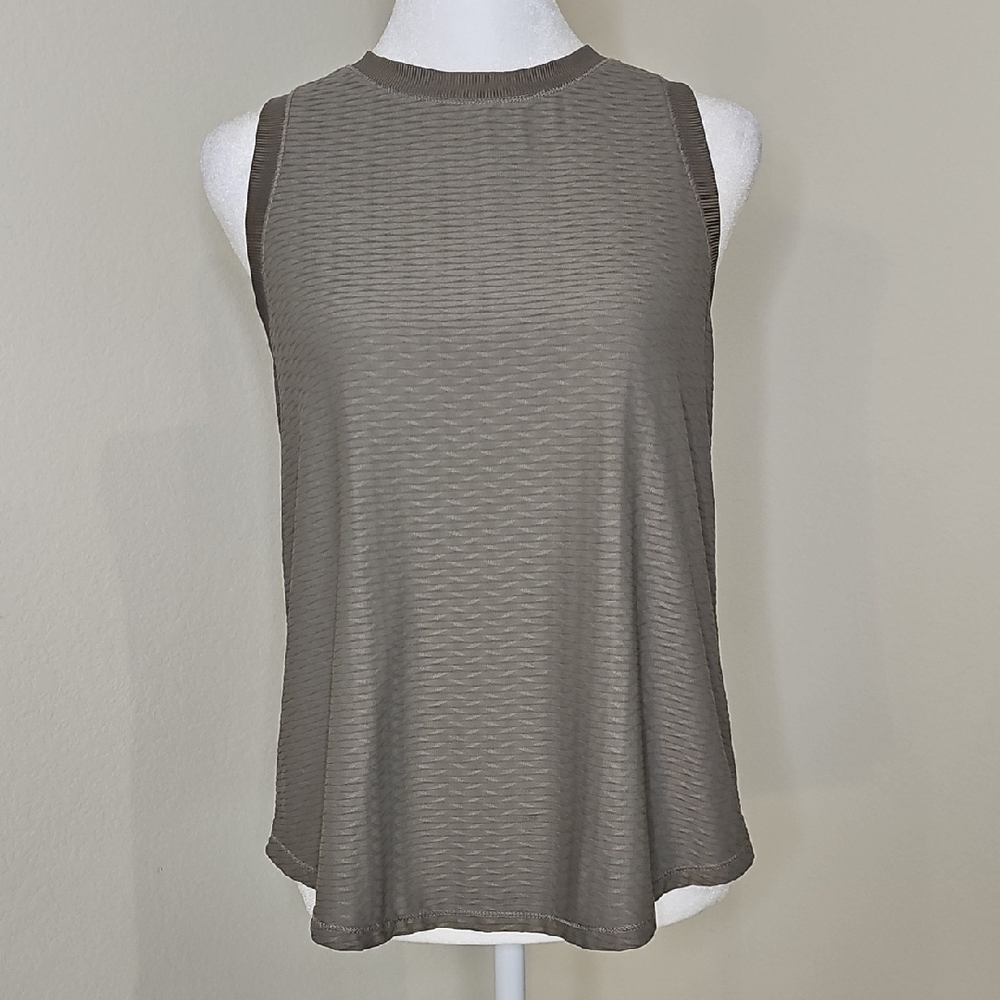 Calia Tank Sleeveless Textured Taupe/Gray/Green Top Womens S